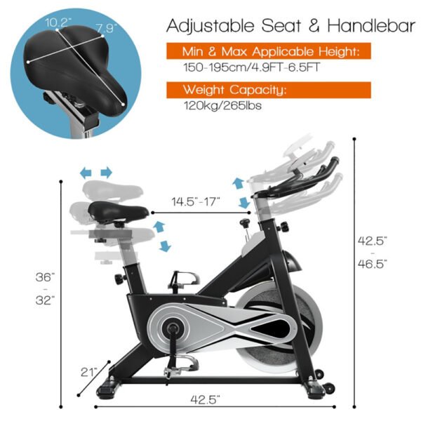 Topcobe Indoor Exercise Bike Stationary Cycling Bike - Image 3
