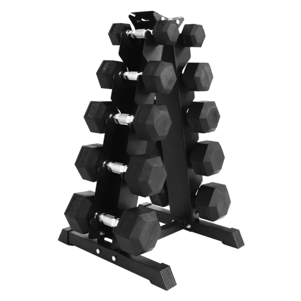 BalanceFrom Signature Alloy Steel 150 lb Rubber Encased Hex Dumbbell Strength