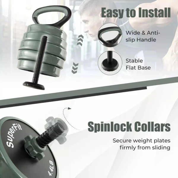 Costway 4 in 1 Adjustable Weight Dumbbell Set 47lbs Free Weight Set withConnector Home Gym - Image 5