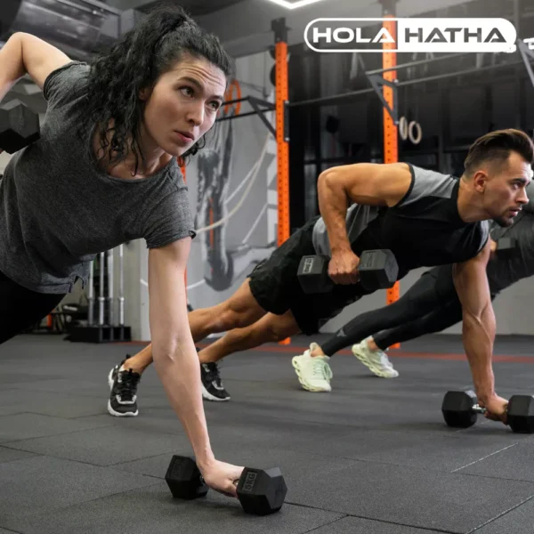 HolaHatha Hexagonal Non Slip Free Hand Dumbbell Weight - Image 4