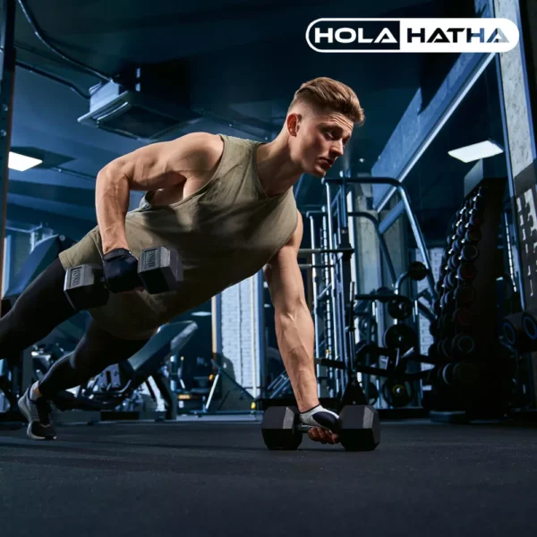 HolaHatha Hexagonal Non Slip Free Hand Dumbbell Weight - Image 5