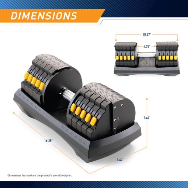 Adjustable Dumbbell System 6 Dumbbells-in-1 up to 50lbs - Image 3
