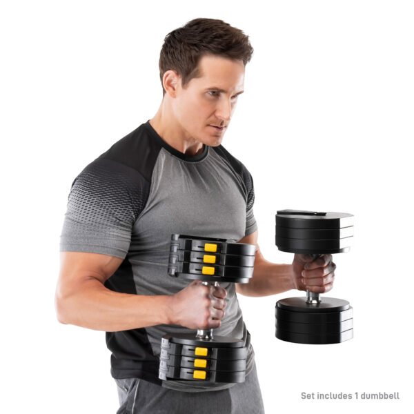 Adjustable Dumbbell System 6 Dumbbells-in-1 up to 50lbs - Image 9