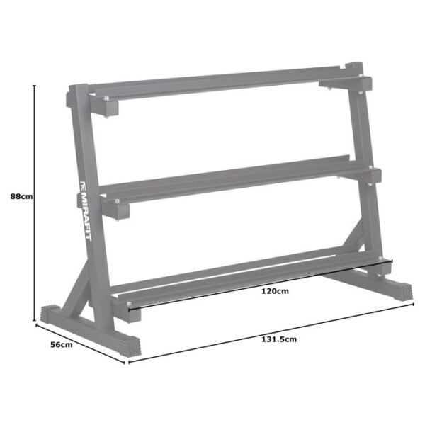Mirafit Hex Dumbbell Set & 3 Tier Weight Rack - Image 7