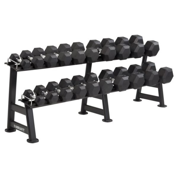 Mirafit Hex Dumbbell Set with Storage Rack