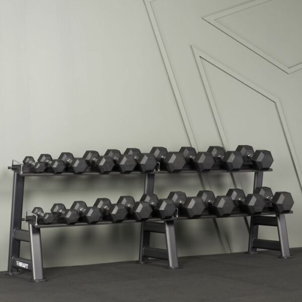 Mirafit Hex Dumbbell Set with Storage Rack - Image 2