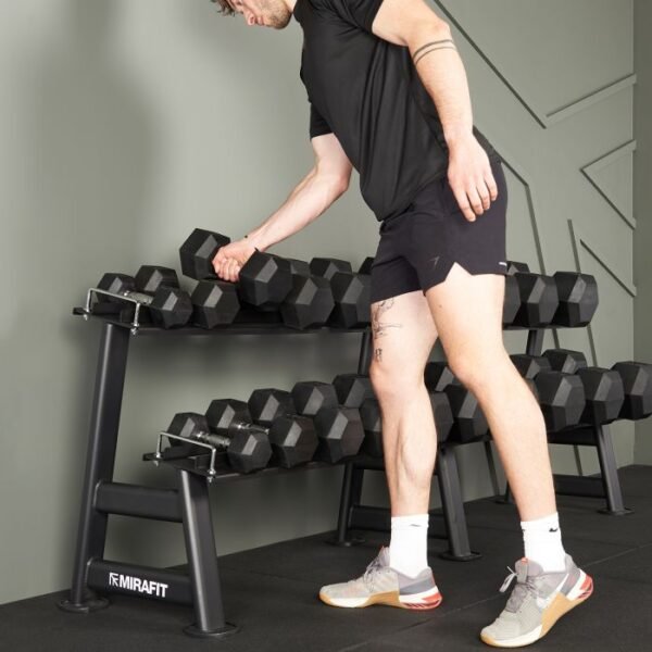 Mirafit Hex Dumbbell Set with Storage Rack - Image 3
