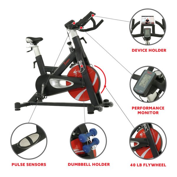 Sunny Health & Fitness Evolution Pro II Magnetic Indoor Cycle Exercise Bike - Image 2