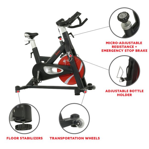 Sunny Health & Fitness Evolution Pro II Magnetic Indoor Cycle Exercise Bike - Image 4