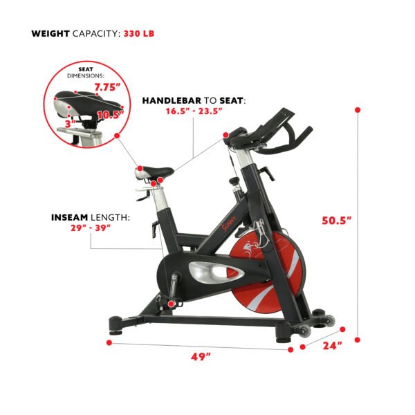 Sunny Health & Fitness Evolution Pro II Magnetic Indoor Cycle Exercise Bike - Image 5