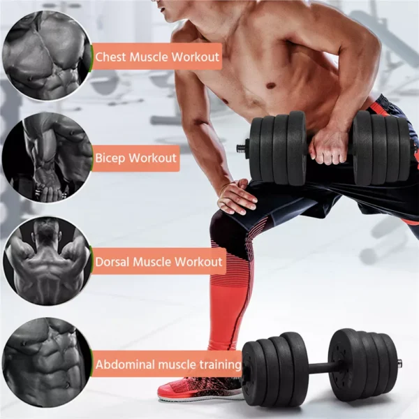 Yaheetech 66LB Adjustable Dumbbell Set Black - Image 6
